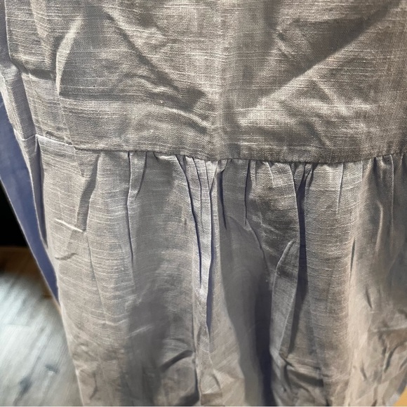 Women’s Blue Peplum back button down shirt - Picture 3 of 9